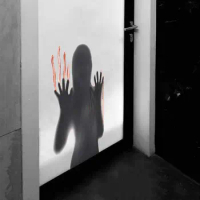 Vivid Adhesive Female Ghost Waterproof Bloody Handprint Horror Sticker Window Clings Wall Sticker Halloween Decoration