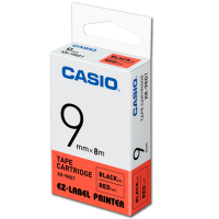 CASIO 標籤機專用色帶-9mm【共有9色】紅底黑字-XR-9RD1