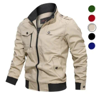2024 Jacket Men Four Seasons Cotton Windbreaker Pilot Coat Men's Bomber Jackets Cargo Flight Jacket Male Clothes