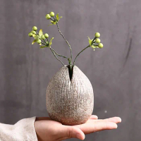 Ceramic Vase Creative Retro Craft Tabletop Ornaments Japanese Stoneware Flower Vase Home Accessories Chinese Hydroponic Vase