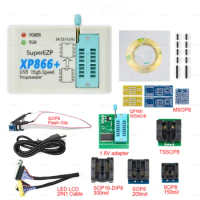 Original XP866 USB SPI Programmer +12 Adapter Support 24 25 93 95 EEPROM Flash Bios Upgraded Version Fast Programming Calculator