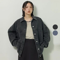 Bobo Tokyo - Denim Jacket Wanita - Chiasa Denim Jacket One Size Black
