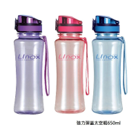 【LINOX】強力彈蓋太空瓶650ML-3入組(運動水瓶/提袋水瓶/主體Tritan材質)