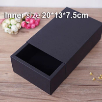 Inner size20*13*7.5cm kraft drawer paper box with window Brown kraft handmade gift boxes,Essential oil box100piece\lot