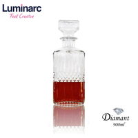 【Luminarc】法國樂美雅 Diamant 鑽石 方形酒瓶 0.9L 900ml 酒樽 床頭瓶