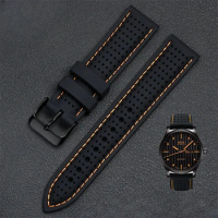 Quick Release Soft Watchband Silicone Waterproof for Mido Commander Helmsman Orange Baroncelli Black Men Replace Watch Strap