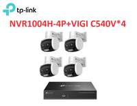 ❤️TP-LINK監控套組 VIGI NVR1004H-4P+VIGI C540V 戶外型全彩變焦旋轉式網路攝影機*4