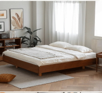 無床頭床北歐實木榻榻米床懸浮床小戶型1.5米主臥雙人現代簡約床 懸浮床 實木床 單/雙人床 實木床架 懸浮床架 床架