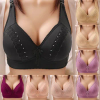 Female Underwear Bras For Women French Plus Size Thin Sag Shrink Breast Bra Gathering No Ring Middle