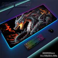 Dragon RGB Gaming Mousepad Desk Pad LED Keyboard Mat Gamer Mousepad XXL Mouse Pad Luminous Mouse Mat Design Mousepads