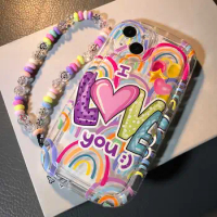 Graffiti Color Love Heart Rainbow Case For OPPO Reno 7 8 6 5 4 Lite 8 10 Pro 5G 5Z 6Z 7Z 8Z 8T Find X3 Lite X5 Pro Phone Cover