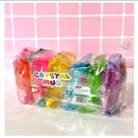 Mainan anak edukasi slime bantal isi 6 pcs murah slime crystal mud isi 6 warna