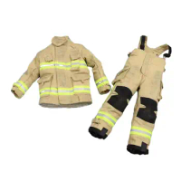 1:6 Firefighter Suit Realistic Retro Miniature Clothing Fireman Dress up Set for 12 inch Doll Model Figures Body Accessory