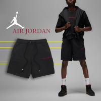 Nike 短褲 Air Jordan Wordmark Fleece 男款 黑 紅 抽繩 毛圈布 喬丹 DV6468-010