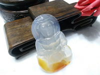 天然a貨冰種和田白玉髓瑪瑙俏色吊墜項鏈掛件玉觀音玉佛玉墜男女