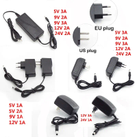 อะแดปเตอร์จ่ายไฟ AC ถึง DC, หม้อแปลง, ปลั๊กชาร์จติดผนัง, เหมาะสำหรับไฟแถบ LED, แรงดันไฟฟ้า 110v-240V