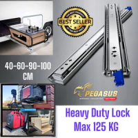 Heavy Duty Drawer Slide With Lock Rel Laci Kunci 40 60 90 100Cm 125Kg - 60 cm