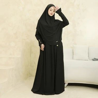 INESCA - MADINA Abaya Syari Premium Set Khimar | Jersey ITY Korea Umroh Haji Hitam