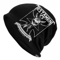 Women Men Testament Thrash Metal Band Skullies Beanies Outfits Heavy Metal Bonnet Knit Hat Graphic Print Cap Christmas Gift Idea