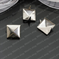 Wholesale 12*12mm Imitation Rhodium Square Iron 2 Claw nails Findings Accessories 200 pieces(JM3629)