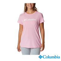 Columbia哥倫比亞 女款-LOGO短袖上衣-粉紅 UAL07460PK / S23