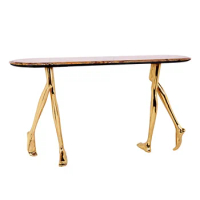 Marble countertop, copper art, Italian creative brass anthropomorphic metal dining table, shipped within 30 days