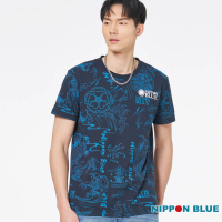 【BLUE WAY】男裝 日式設計滿版 短袖 上衣-日本藍