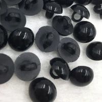 50/100pcs 10mm Acrylic Mushroom Black Shank Buttons Plastic Decorative Button Negro DIY Sewing Eye For Dolls Toy Eyes PT133
