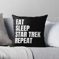 Eat Sleep Star Trek Repeat Throw Pillow Pillowcase Cushion Cover Home Decorative Sofa Pillow Cover Cushion Cover 40x40cm 45x45cm