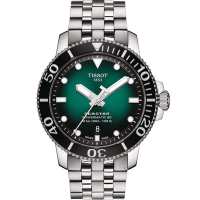 TISSOT 天梭 官方授權 Seastar 海星300米潛水機械錶(T1204071109100)綠
