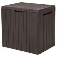 Keter City Box, 30 Gallon Deck Box, Resin Lawn &amp; Garden Storage, Brown