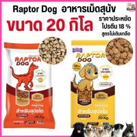 [[ ขนาด 20 KG ]] แร๊พเตอร์ด๊อก Raptor Dog  อาหารสุนัขโต ไม่เติมเกลือ ขนาด 20 KG