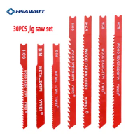 30pcs Assorted Steel U-shank Jigsaw Blade Set High Cartbon For Plastic Wood Jig Saw Tool High Quality BIM for metal steel