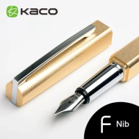KACO SQUARE Series High Quality Sky Blue with Silver Clip Fountain Pen with Original Gift Case 0.5mm F Nib Metal Ink Pens
