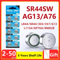2-50pcs LR44 Batteries AG13 Button Cell Battery 1.5V 357 SR44 LR1154 Button Coin Batteries L1154 Battery for Watch Toys Remote