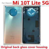 Original Good Glass Back Battery Cover Housing For Xiaomi Mi 10T Lite / Mi10T Lite 5G Phone Lid Rear Case Shell Replacement