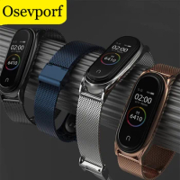 OSEVPORF Strap For Xiaomi Mi Band 3 4 Wrist Metal Bracelet Screwless Stainless Steel For Miband 4 3 Strap Wristbands Pulseira