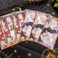 Game Anime Genshin Impact Ture Eye Tarot Theme Albedo Aether Lumine Cosplay Colored Paper Postcard Collection Card