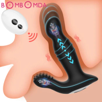 Prostate Massager Telescopic Vibrating Butt Plug Anal Vibrator Wireless Remote Sex Toys for Women Ass Anal Dildo Men Buttplug