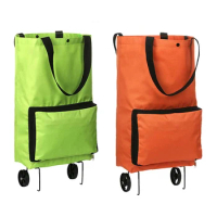 1Pc Shopping Trolleys 2 Wheels Lightweight Wheeled Shopping Trolley Large Capacity Folding Shopping Bag