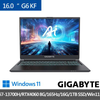 GIGABYTE 技嘉 GAMING G6 KF-73TW894KH 16吋電競筆電i7-13700H/RTX4060/8G/165Hz/16G/1TB SSD Win11