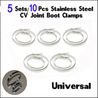 10pcs/Set CV Joint Crimp Clamp Universal Boot Clips Kit Stainless Steel Car Axle Adjustable CV Boot Crimp Clips Set