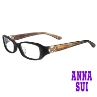 【ANNA SUI 安娜蘇】日系個性蝴蝶網紋造型光學眼鏡-黑/透咖(AS538-173)