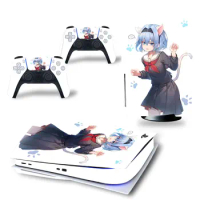 Anime girls PS5 Console Controllers Sticker For PS5 Vinyl Sticker For Sony PlayStation 5 PS5 Disc Edition Skin Sticker #3797