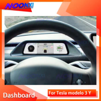 Car For Tesla Model 3 Model Y Fiber/White Color radio Digital Cluster LCD Dashboard Instrument Panel Multifunctional Player 2Din