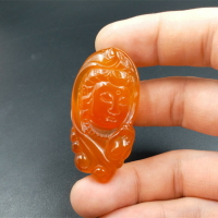 新款精美 天然玉石a貨紅瑪瑙觀音掛件瑪瑙觀音頭吊墜玉墜