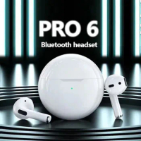 PRO 6 Wireless Bluetooth Headset 5.0 Bluetooth Protocol Earplug Type Strong Endurance Gaming Competitive Headphones TWS Running