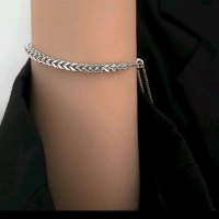 Gelang Titanium Serut Model Sisik Naga Mewah Elegan Aksesoris Anti Karat Bracelets untuk Tampilan St