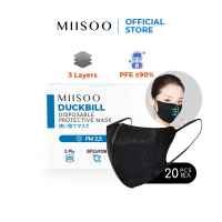 MIISOO Disposable Mask Duckbill Hitam Masker 3ply Masker wajah