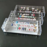 Acrylic Charms Beads Jewelry Display Box Portable Metal Tub Trollbeads Charm Jewellery Organizer Holder DIY Findings Storage